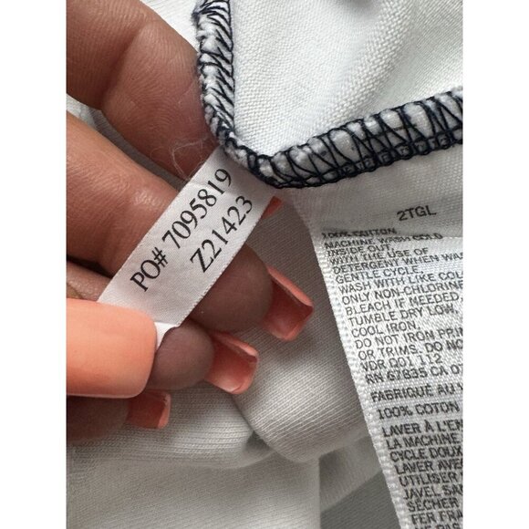 Nautica Sailing Club Polo 2XLT Blue White Coast Cup Y2K Nautical Prep FLAW - Picture 6 of 15